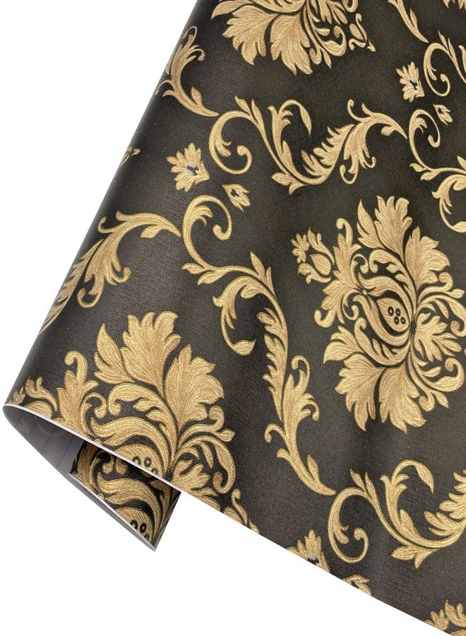 Yifasy 2 Pack Black Cabinet Liners Self-Adhesive Shelf Drawer Papers Coffee Damask Easy Install Redo Countertops Storage Chests 17.7 Inch Wide - Image 5